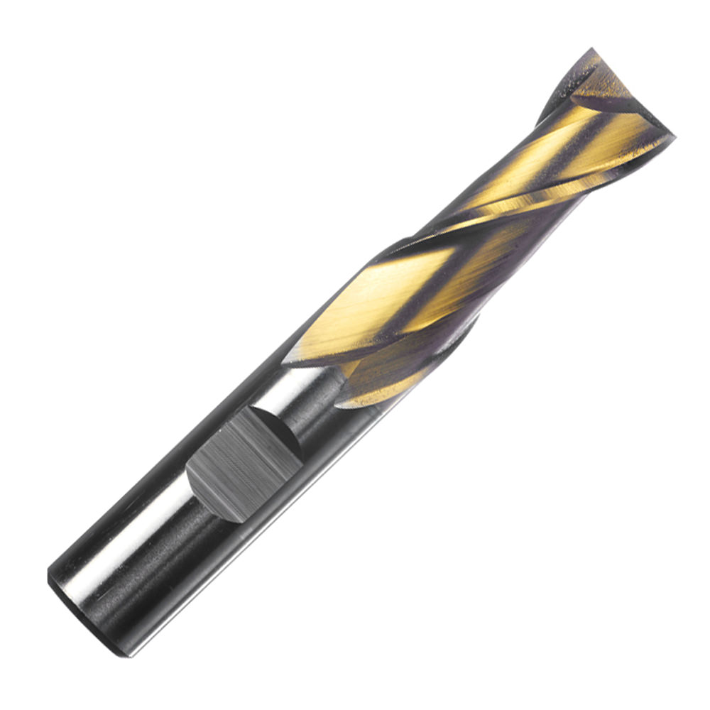 TIN HSS 2FL END MILL: 3/8