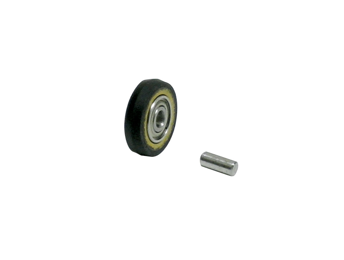 Contact Wheel Ass'y, 5/8" Dia. x 1/8" W x 3/8" I.D., Crown Face, 70 Duro Rubber