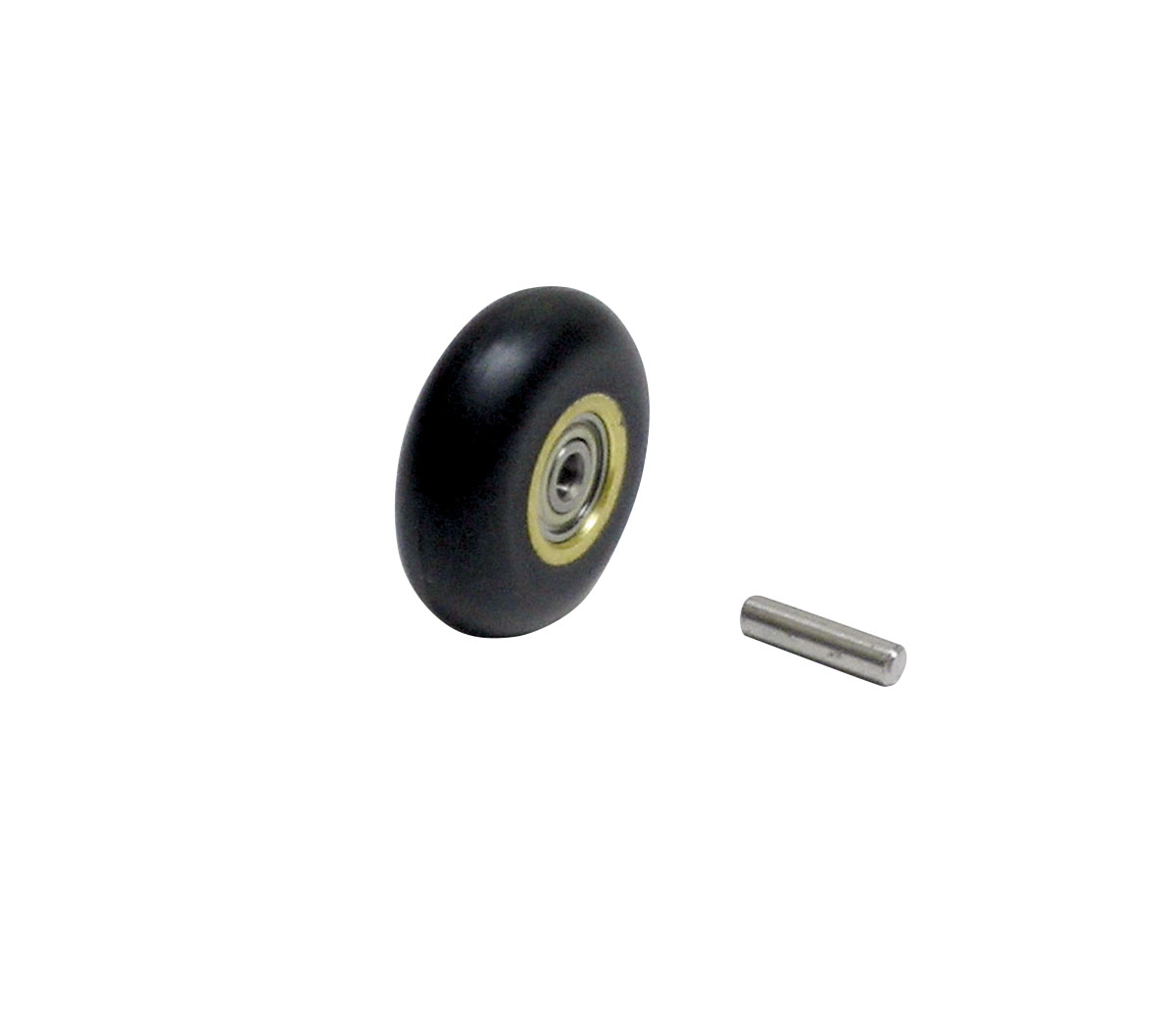 Contact Wheel Ass'y, 1" Dia. x 3/8" W x 3/8" I.D., Round Radiused Face, 70 Duro Rubber