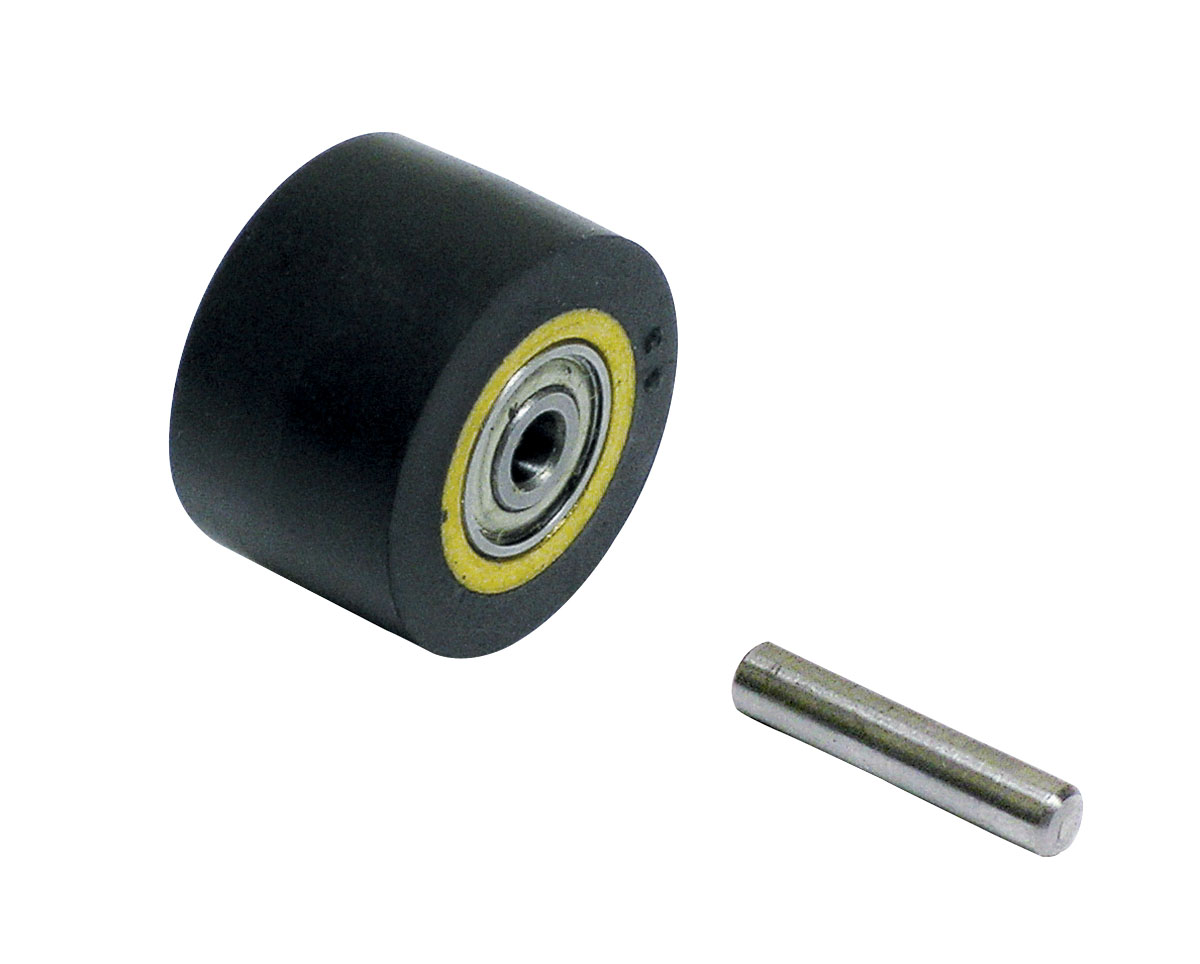 Contact Wheel Ass'y, 3/4" Dia. x 1/2" W x 3/8" I.D., Crown Face, 70 Duro Rubber