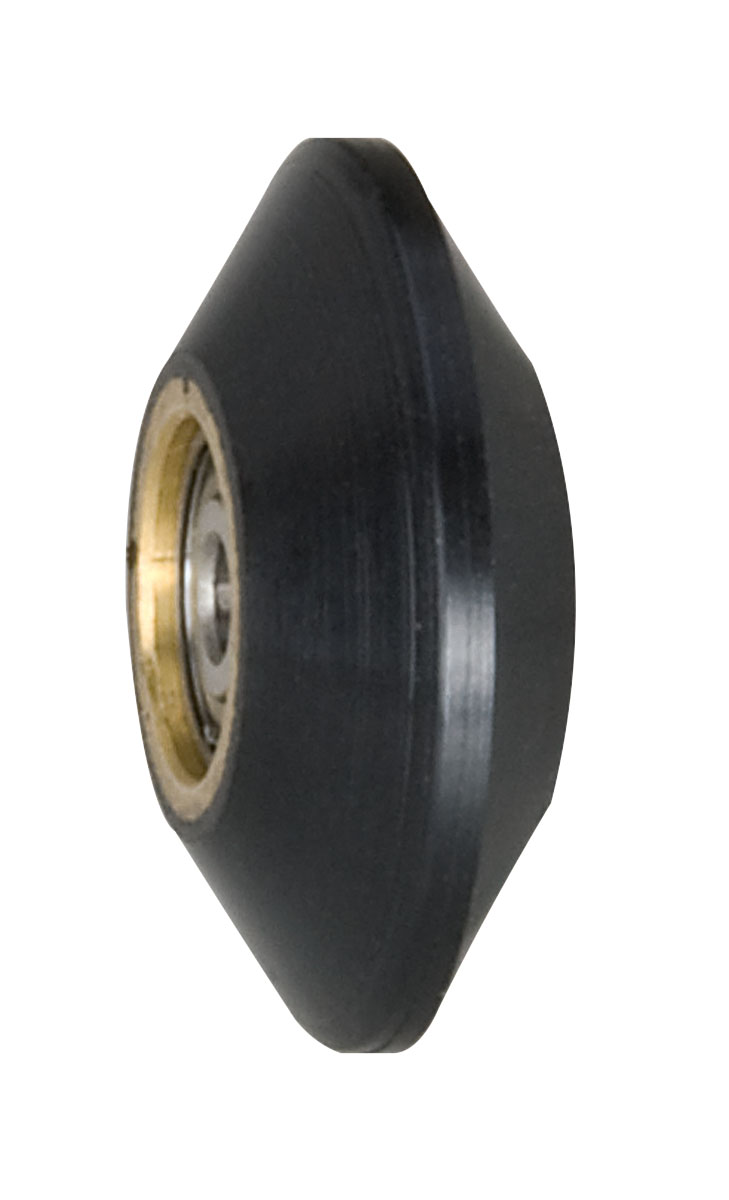 Contact Wheel Ass'y, 1" Dia. x 3/8" W x 3/8" I.D., V-Shaped Face, 90 Duro Rubber