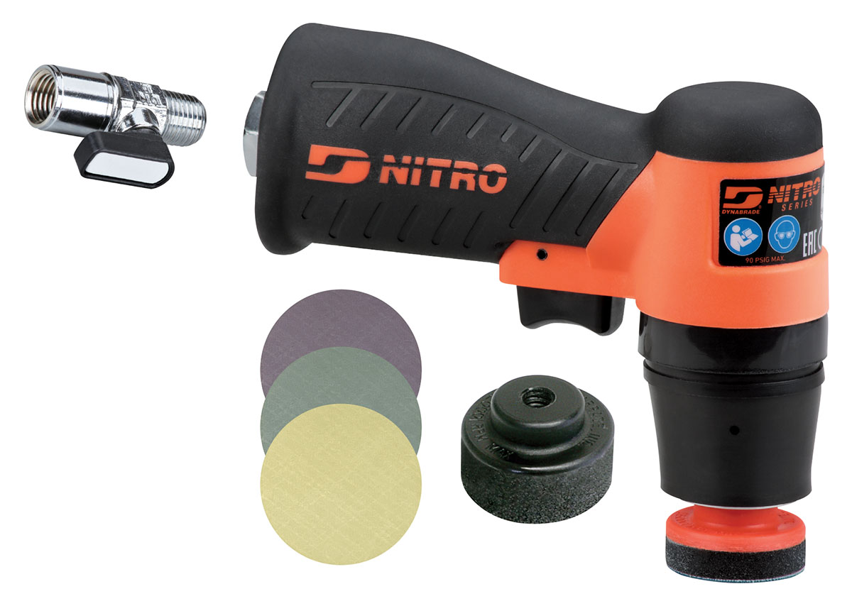 1-1/4" Dia. Pistol Grip Mini Orbital Sander, 8500 RPM, 1/8" Orbit Kit