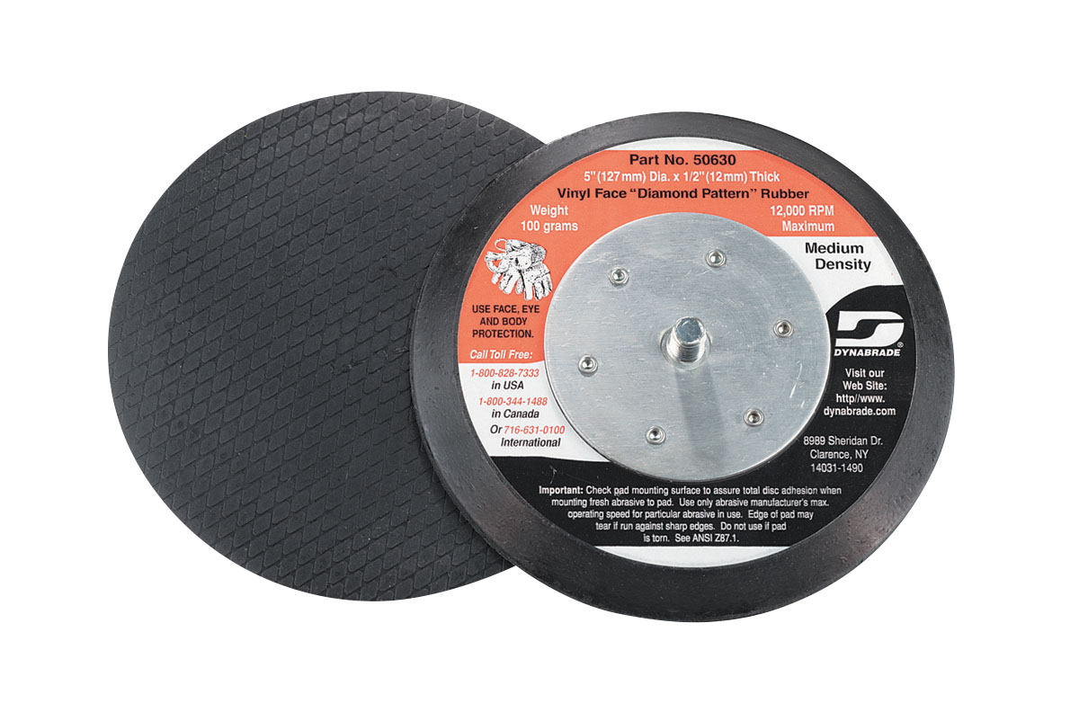 5" (127 mm) Dia. Non-Vacuum Disc Pad, Rubber-Face