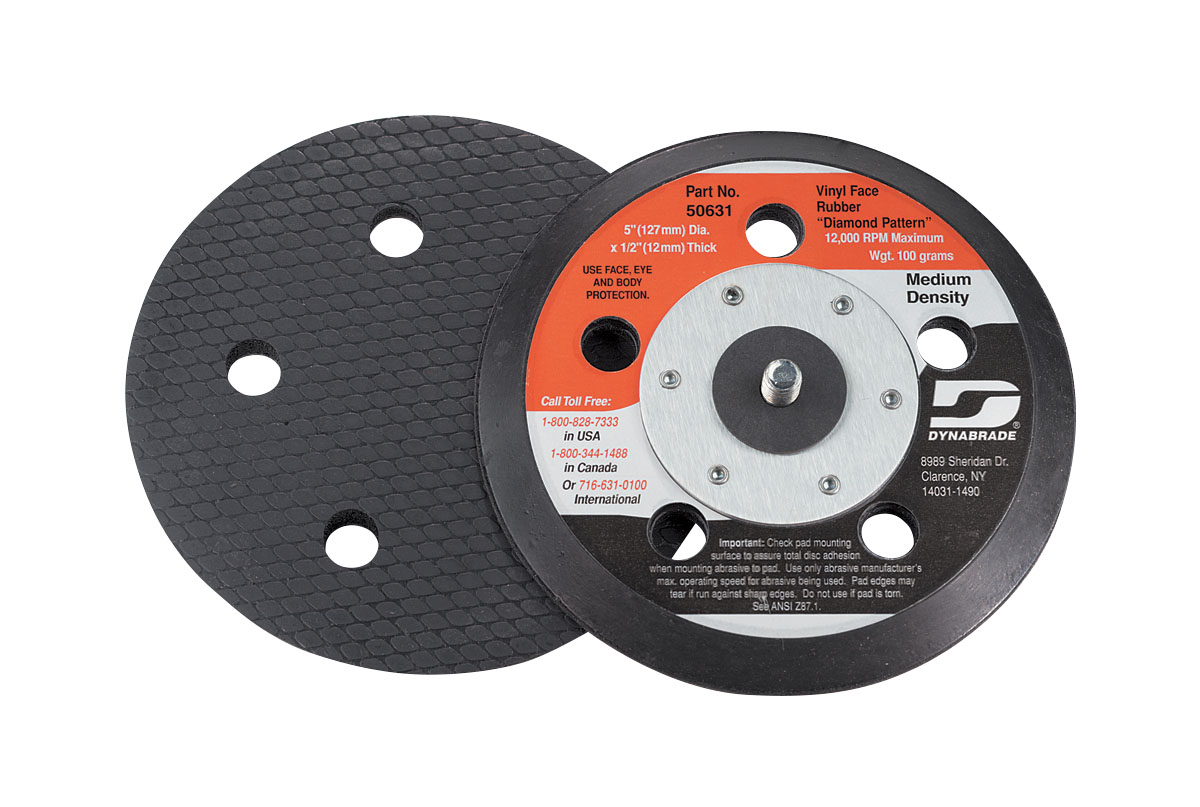 5" (127 mm) Dia. Vacuum Disc Pad, Rubber-Face