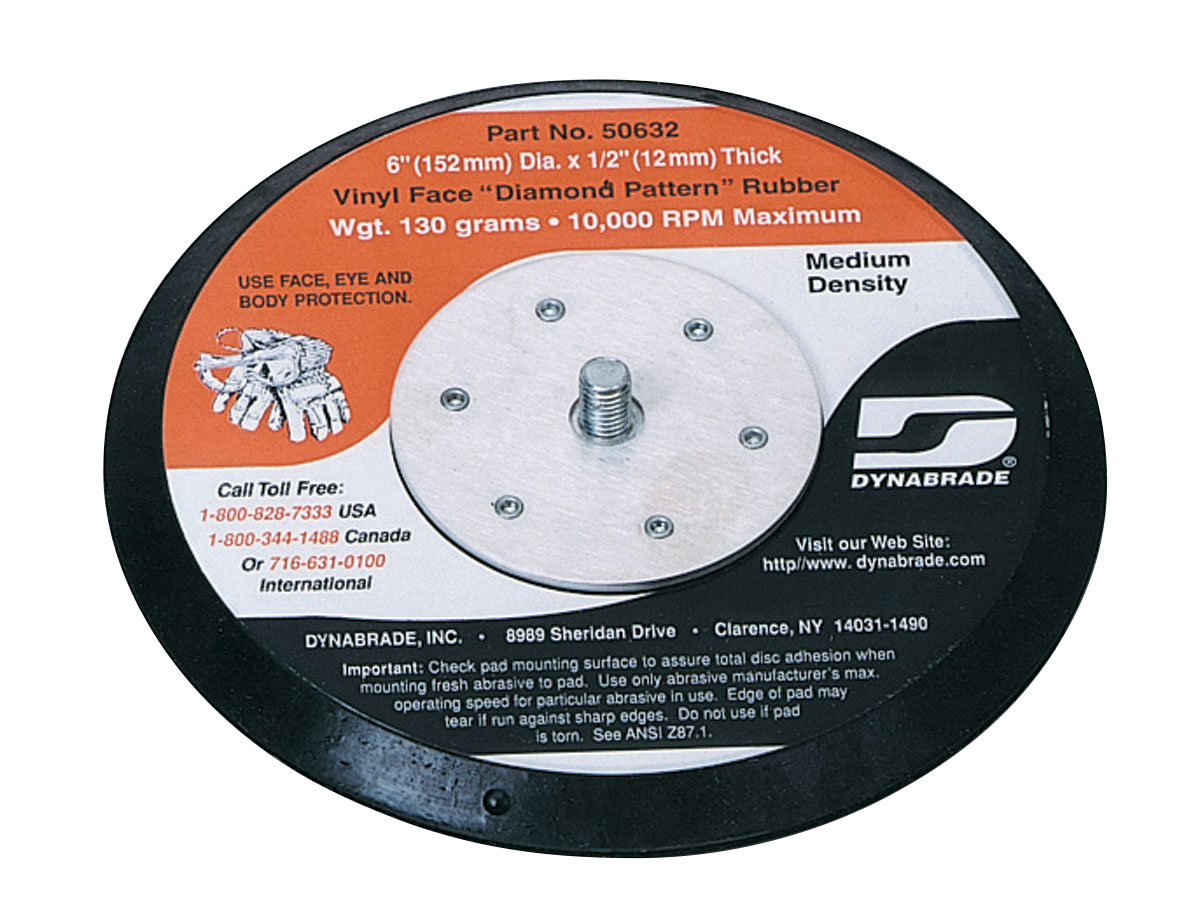 6" (152 mm) Dia. Vacuum Disc Pad, Rubber-Face