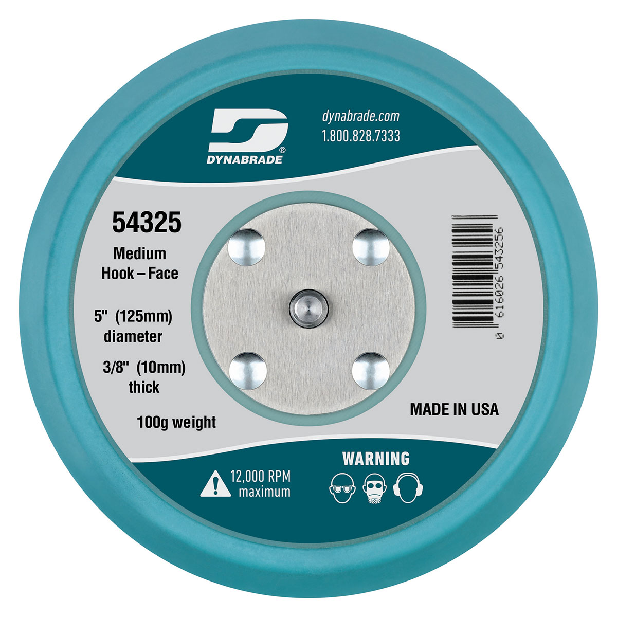 5" (127 mm) Dia. Non-Vacuum Disc Pad, Hook-Face, Short Nap