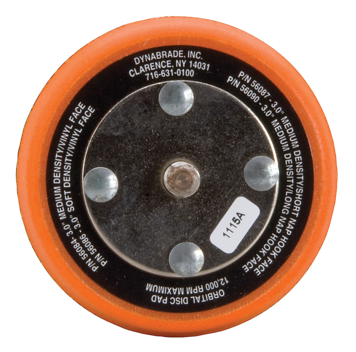 3" Dia. Non-Vac Disc Pad, Hook-Face, Short Nap