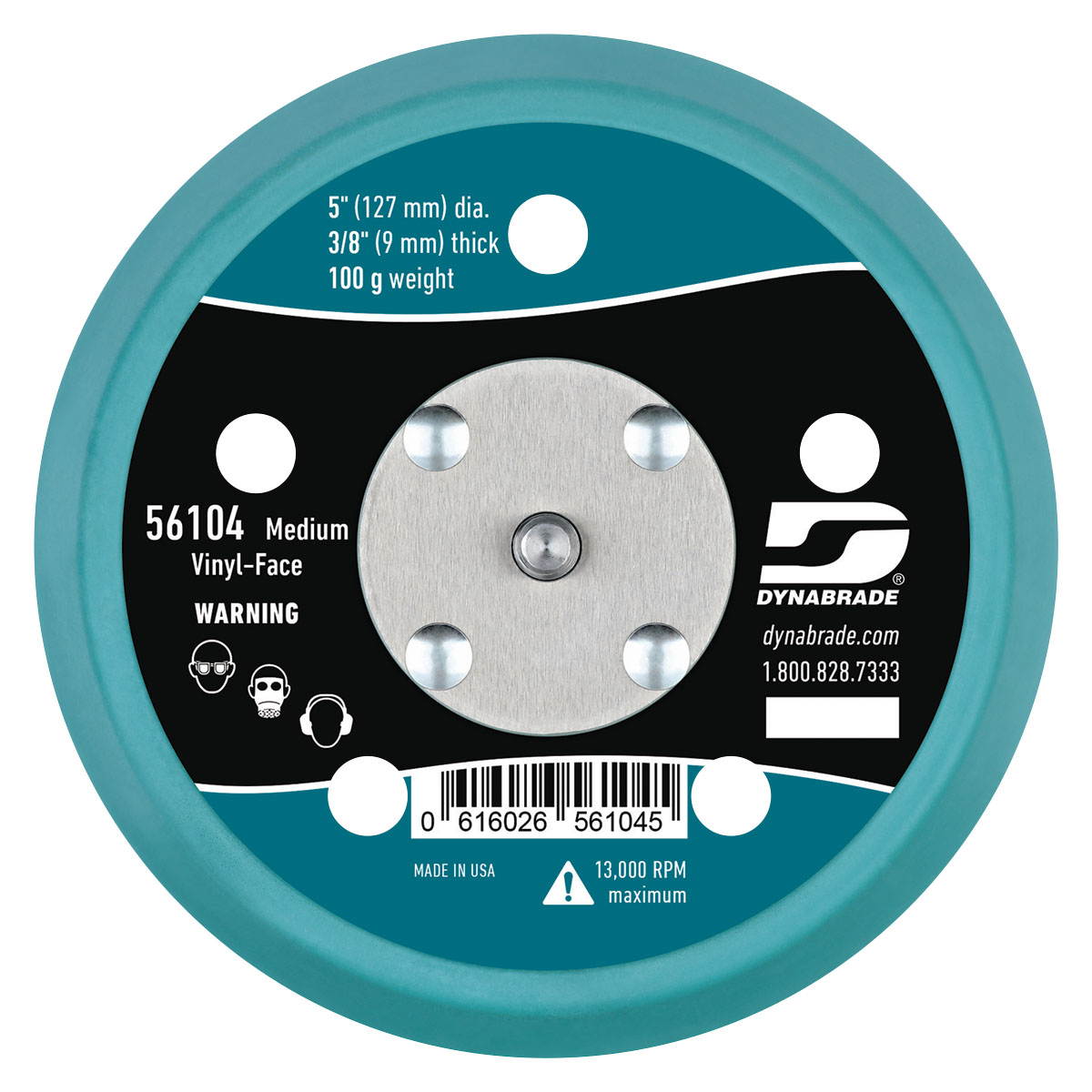 5" (127 mm) Dia. Vacuum Disc Pad, Vinyl-Face