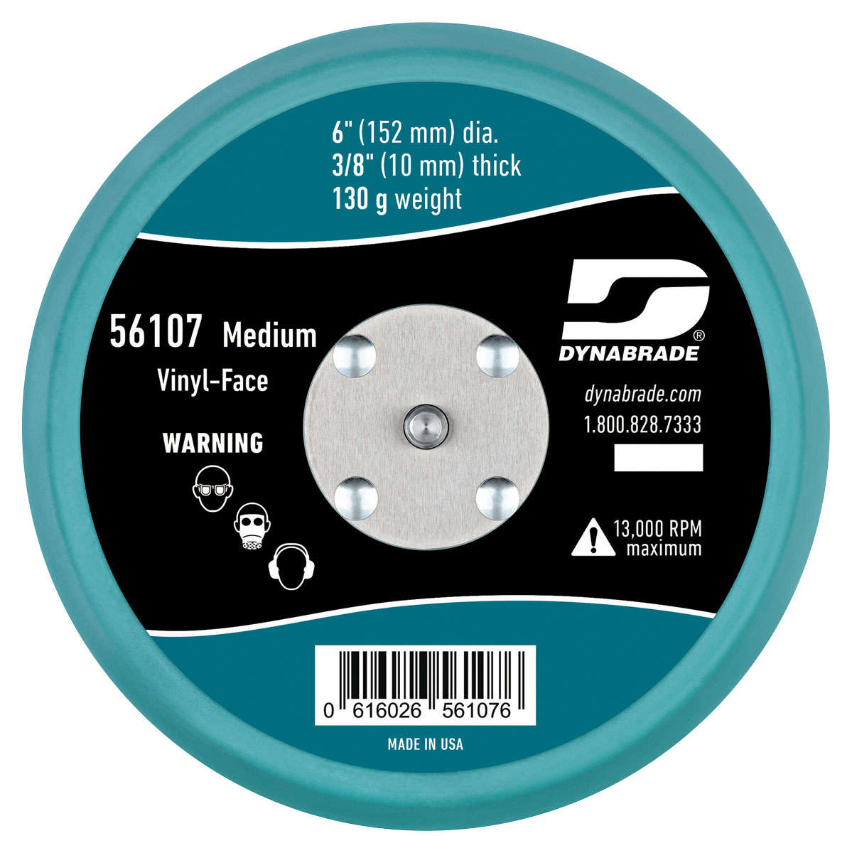 6" (152 mm) Dia. Non-Vacuum Disc Pad, Vinyl-Face