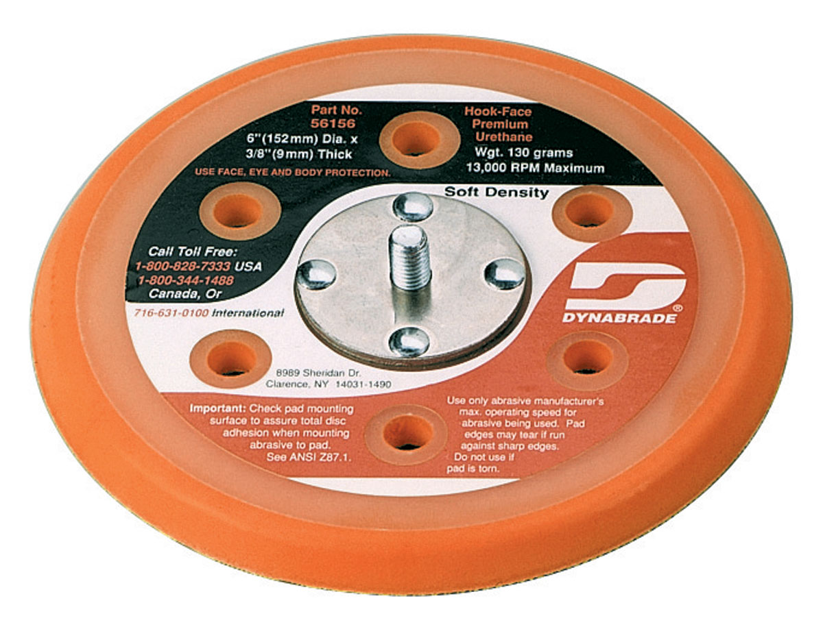 6" (152 mm) Dia. Vacuum Disc Pad, Hook-Face, Short Nap