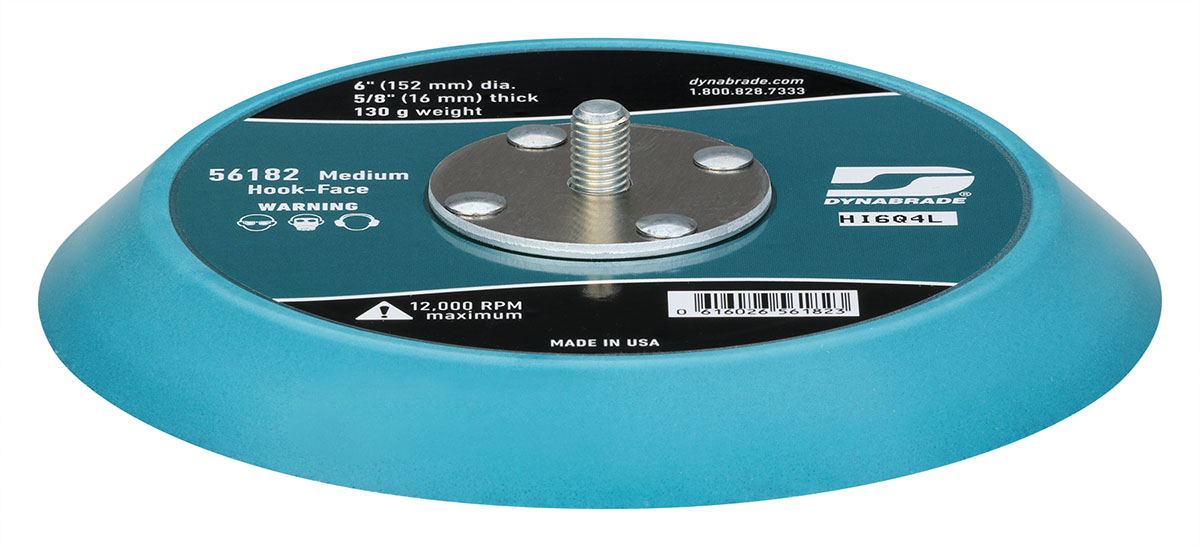 6" (152 mm) Dia. Non-Vacuum Disc Pad, Hook-Face Short Nap