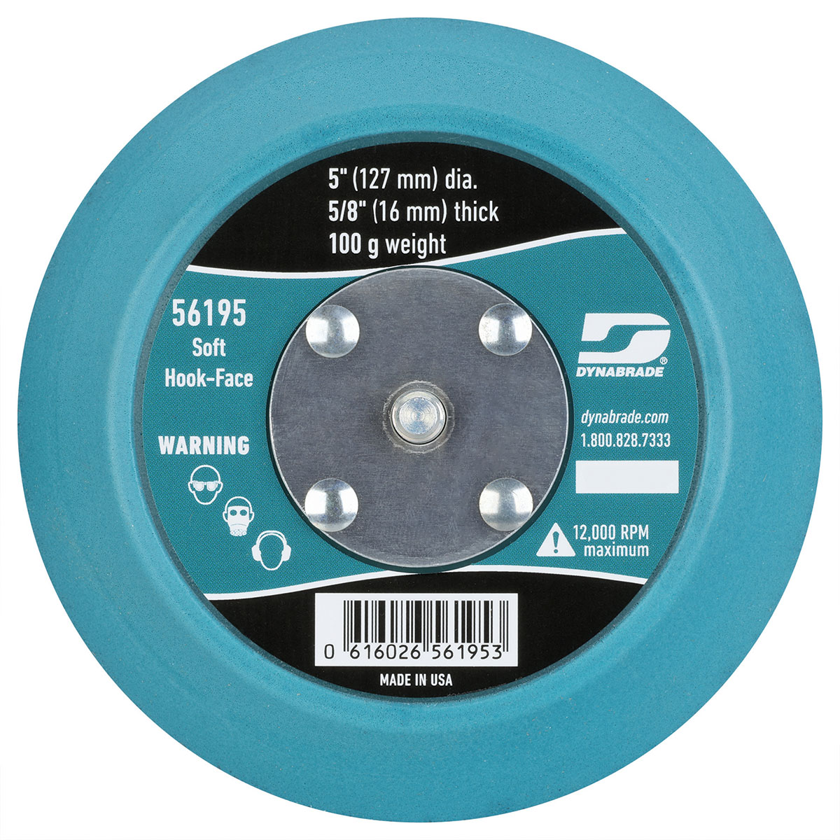 5" (127 mm) Dia. Non-Vacuum Disc Pad, Hook-Face, Short Nap