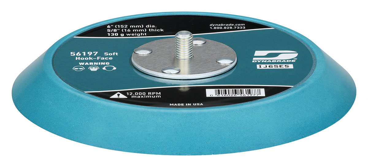 6" (152 mm) Dia. Non-Vacuum Disc Pad, Hook-Face, Short Nap