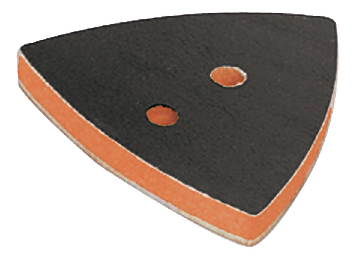 2-7/8" (73 mm) W x 3-1/8" (79 mm) L Non-Vacuum Dynafine Triangular Disc Pad, Hook-Face, Short Nap