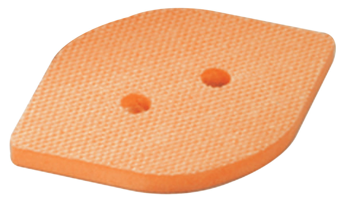 3-3/4" (95 mm) W x 2-3/8" (60 mm) L Non-Vacuum Dynafine Tear Drop Disc Pad, Hook-Face, Short Nap