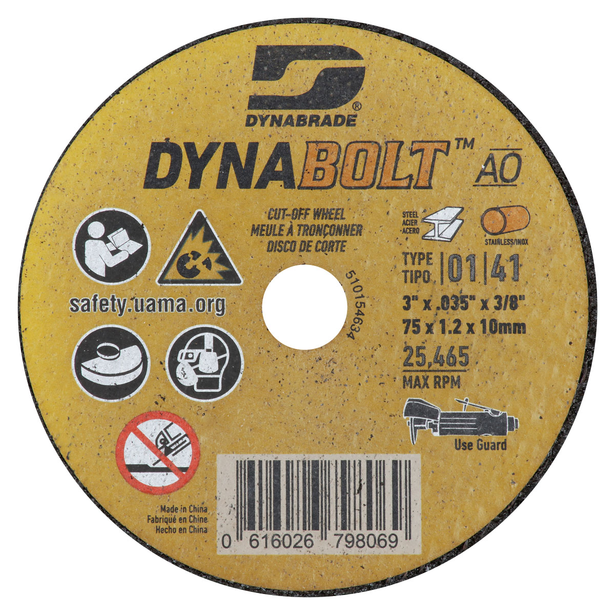 DynaBolt AO 3" x .035" x 3/8" T1 Cut-off Wheel