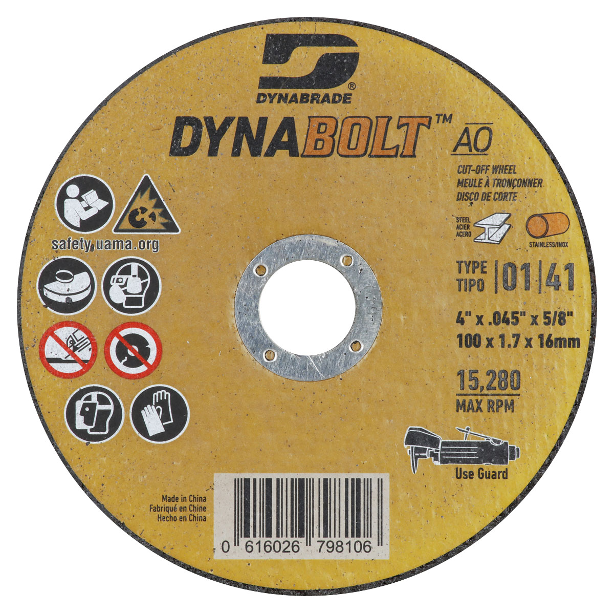 DynaBolt AO 4" x .045" x 5/8" T1/41 Right Angle