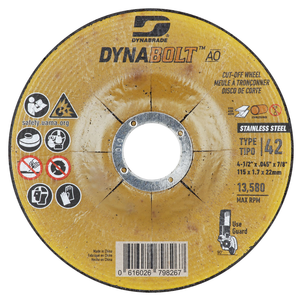DynaBolt AO SS 4.5" x .045" x 7/8" T42 Right Angle